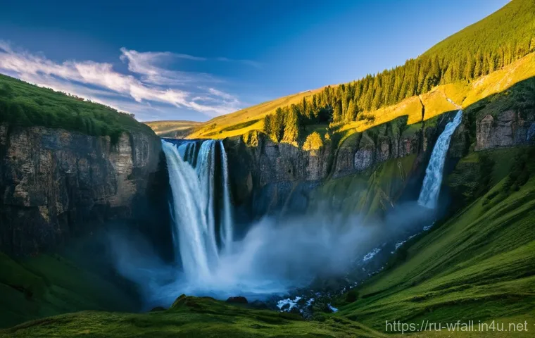 드라마 촬영지로 유명한 폭포 - **Prompt 1: Majestic Devichyi Kosy Waterfall at Golden Hour**
    A breathtaking, wide-angle shot of...