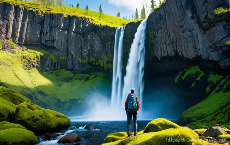 폭포 트레킹 코스 - "A powerful Russian waterfall in early spring, majestically cascading with rushing meltwaters. The w...