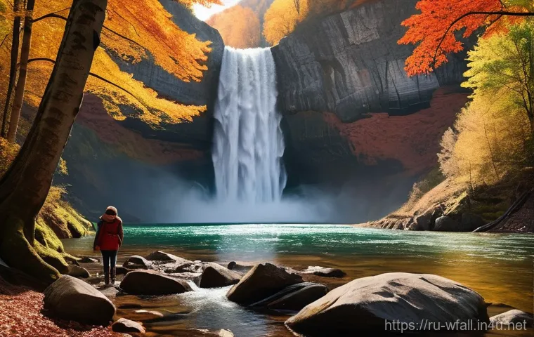 폭포 트레킹 코스 - "A powerful Russian waterfall in early spring, majestically cascading with rushing meltwaters. The w... 폭포 트레킹 코스 - "A powerful Russian waterfall in early spring, majestically cascading with rushing meltwaters. The w...