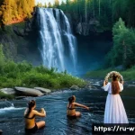 Home 21 폭포 주변의 전통 축제 - **"Ivan Kupala Night Celebration at a Karelian Waterfall"**: A magical summer night scene by a power...